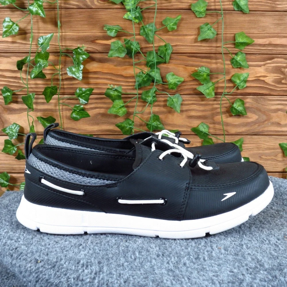 Speedo Port Women Water Boat Shoe Size 10 Aquatic Performance Black Synthetic‎